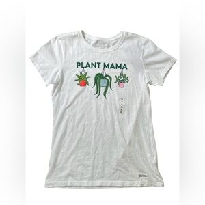 NEW Life is Good Plant Mama White Tee-Shirt Size Small